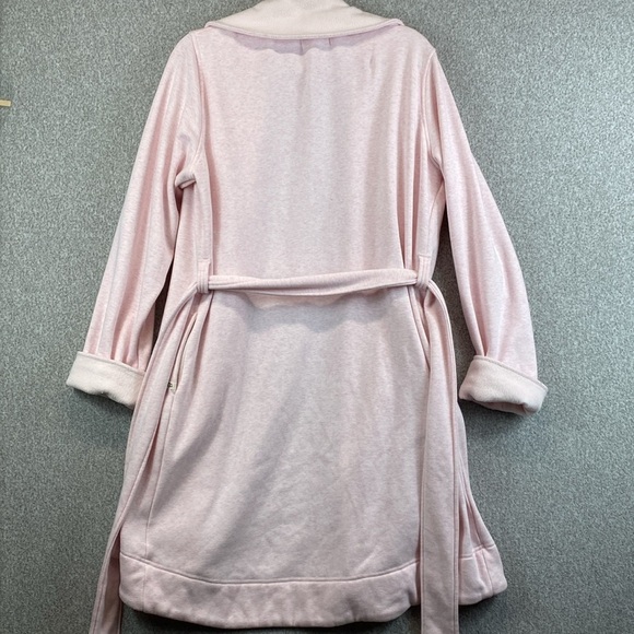 UGG bathrobe plush pink flannel lined L warm and cozy midi modest - Picture 10 of 10